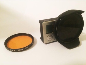 gopro lens hood 52mm - filter-Halter Kamera mount 3d print model - Mito3D