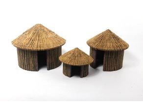 openforge tribal hut toy & game accessories dnd dungeon miniatures openforge2 pathfinder rpg tabletop terrain 3d print model - Mito3D