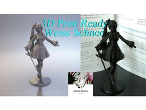 3d print ready weiss schnee rwby people 3dprintready anime animu figure mmd model monty red roosterteeth ruby white wiess sword 3d print model - Mito3D