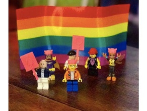 pride flag signs & logos equality lgbt lgbtq multicolor rainbow 3d print model - Mito3D