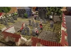 rpg graveyard tiles tombstones toy & game accessories 28mm dnd frostgrave garden morr gravestone mordheim tabletop tombstone 3d print model - Mito3D
