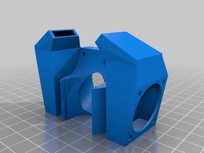 özelleştirilmiş parametrik e3d benim fan çift parçası blower soğutma klon 3d yazıcı parçaları 3d print model - Mito3D