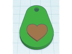 amor abacates chaveiro chaveiros abacate alimentos frutas coração vegetais 3d print model - Mito3D