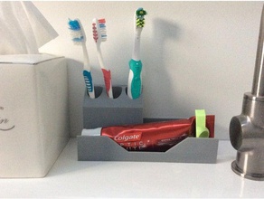 toothbrush toothpaste holder bathroom accessories 3d print model - Mito3D
