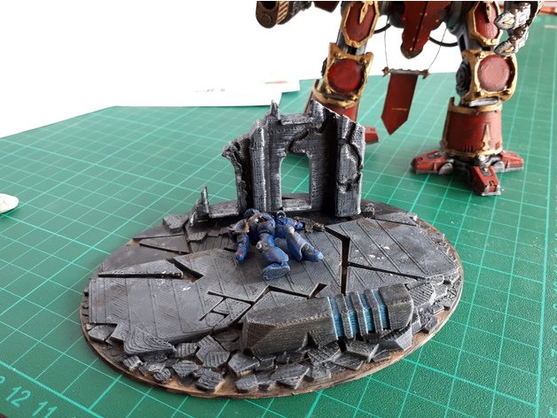da base de dados ruínas mortos marinha jogos 40k imperial cavaleiro space marine tampo mesa wargame warhammer 3D print model - Mito3D