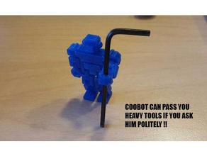 coobot - totalmente articulado una pieza de impresión humanoide microbot juguetes mecánicos articulados robot no hay balsa ningún apoyo sola el 3d print model - Mito3D