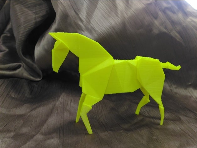 origami horse animals art blender horses paper 3D print model - Mito3D