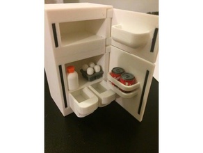 miniature refrigerator models 3dprinting cute kitchen miniatures storage 3d print model - Mito3D