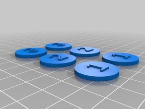 personalizable boardgame token generator juguetes y accesorios de juego el chip chips personalizar personalizador juegos número números texto azulejo 3d print model - Mito3D