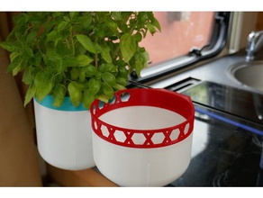 clip-on pots suction cup containers campervan caravan flowerpot motorhome planter plant pot 3d print model - Mito3D