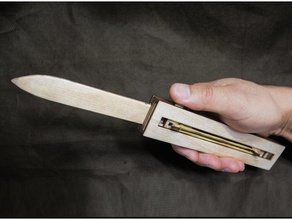 navaja de madera contrachapada lasercut juguetes mecánicos automática la cuchilla el cuchillo juguete wodden 3d print model - Mito3D