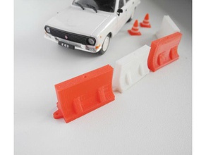 plastic jersey barriers buildings & structures barrier diorama h0 scale ho model traffic 3d print model - Mito3D