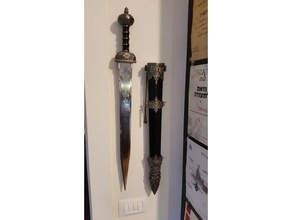 gladius kılıç duvara monte edin dekor gladyatör asmak askı duvar 3d print model - Mito3D