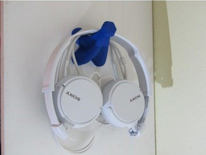 x-barrido de gancho para auriculares el audio colgador los pared 3d print model - Mito3D