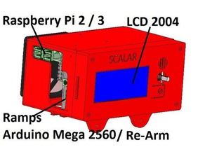 v30 scalare - elettronica mega re-braccio+rampe+lcd2004 glcd+rpi3 Stampante 3d parti 32 bit A 32bit 3d, sistemi modulari l'elettronica scatola recinzione glcd rampe 14 di custodia raspberry pi 2 3 caso re-arm rearm reprapdiscount rpi 3d print model - Mito3D
