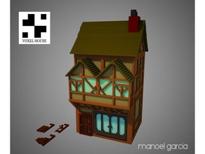 Mittelalter-shop Spielzeug & game Zubehör Gebäude fantasy mittelalterliche Miniatur-Landschaft rpg voxel wargame Gelände wargaming 3d print model - Mito3D
