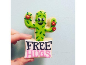 cactus free hugs cutter cucina & sala da pranzo cookie i abbraccio abbracci 3d print model - Mito3D