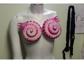 ammonita nautilus reggiseno moda cosplay il costume seashell shell 3d print model - Mito3D