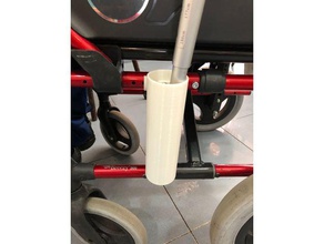 crutch holder - wheelchair created freecad crutches cruthes cup made 3d print model - Mito3D