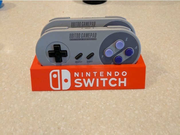 8bitdo sfc30 snes30 controller holder switch logo video games gaming nintendo retrogaming snes super 3D print model - Mito3D