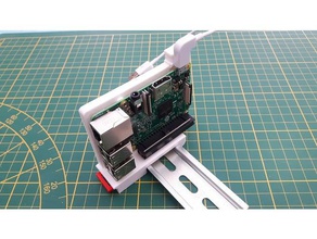 raspberry pi din rail holder computer 3d print model - Mito3D