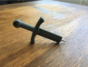 spada pin famiglia 3ddesign 3dprint claymore il fai da te fare maker medievale le spade 3d print model - Mito3D