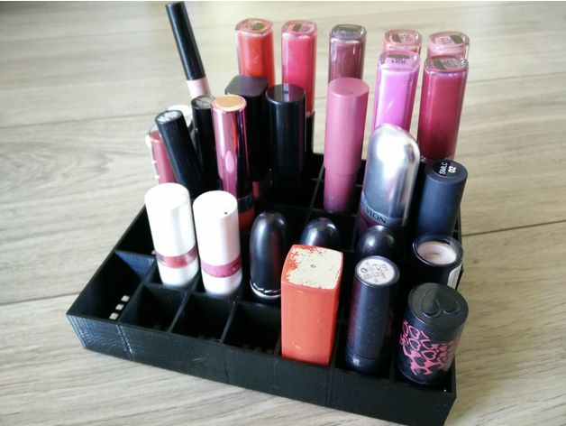 lipstick holder organization organizer tray makeup 3D print model - Mito3D
