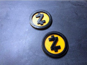 zcash cryptocurrency de la moneda monedas & insignias 3d print model - Mito3D