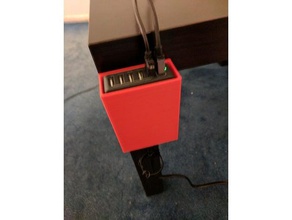 holder 6-port usb wall charger organization ikea lack ravpower 3d print model - Mito3D