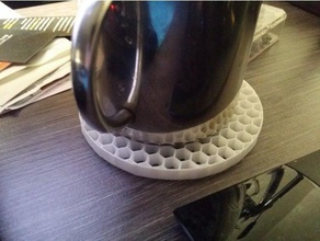 cup coaster Wabe strukturiert Küche und Esszimmer Achterbahn trinken honeycomb 3d print model - Mito3D
