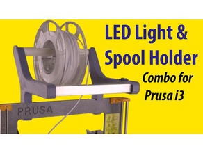 led light & spool holder prusa i3 3d printer accessories filament leds mount strip prusai3 mk2 spoolholder roller stand 3d print model - Mito3D