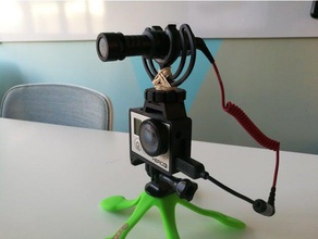 gopro hero frame w hot shoe mount camera action extra flash hotshoe light mic microphone sound video youtube 3d print model - Mito3D