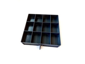 12 gleich großen Fächer Schublade für kleine Gegenstände Veranstalter Container openscad scad 3d print model - Mito3D