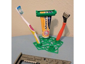 geometric bathroom holder razor toothbrush toothpaste 3d print model - Mito3D