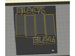 drapeau noir logo groupe - un trousseau de clés la mode musique punk rock stl 3d print model - Mito3D