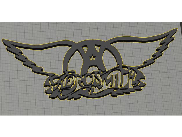 aerosmith logotipo da banda a moda arte música rock roll stl coisa 3D print model - Mito3D