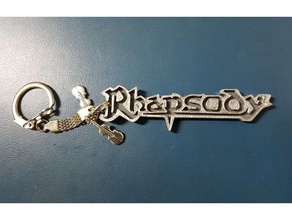 rhapsody logo key chain signs & logos fabio lione metal luca turilli power rapsodia fire symphonic 3d print model - Mito3D