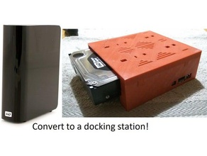 wd my book -&gt dock conversion computer docking station hdd enclosure hotswap hot swap sata 3d print model - Mito3D