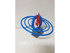facultad ingeniería unju logotipo art argentina engranaje de jujuy fuego ingenierī la universidad 3d print model - Mito3D
