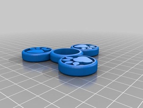 paw print fidget spinner Spielzeug & Spiele kundengebundene 3d print model - Mito3D