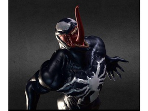venon bust low res version creatures batman marvel spiderman villain 3d print model - Mito3D