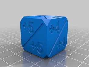 d6 +1 thru +6 dice customized 3d print model - Mito3D