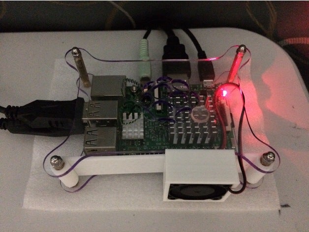 raspberry active cooling fan electronics case pi 2 3 housing 3D print model - Mito3D