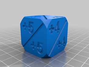 dice +1 +1 +6 +6 32mm 2mmengrave dice customized 3d print model - Mito3D