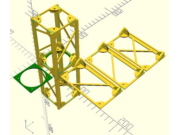 parametric truss engineering construction openscad openstructures structure 3D print model - Mito3D