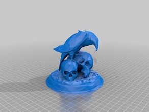 raven skull low-poly remix 3d-drucken Kunst low-polygon Schädel statue 3d print model - Mito3D