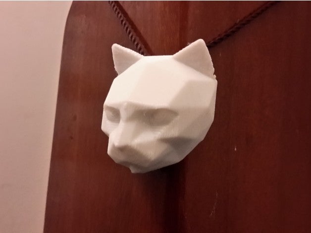 Katze mi Kunst Tier cat geometrie Schmuck Halskette Anhänger pet Polyeder Struktur taiwan 3D print model - Mito3D