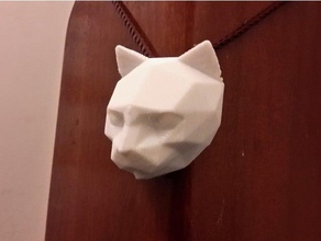 cat mi art animal geometry jewelry necklace pendant pet polyhedra polyhedron structure taiwan 3d print model - Mito3D