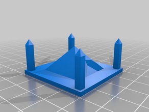 pyramid four obelisks buildings & structures ancient egypt obelisk 3d print model - Mito3D