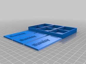 my customized stackable multi box slide lid text compartments sunday organization 3d print model - Mito3D